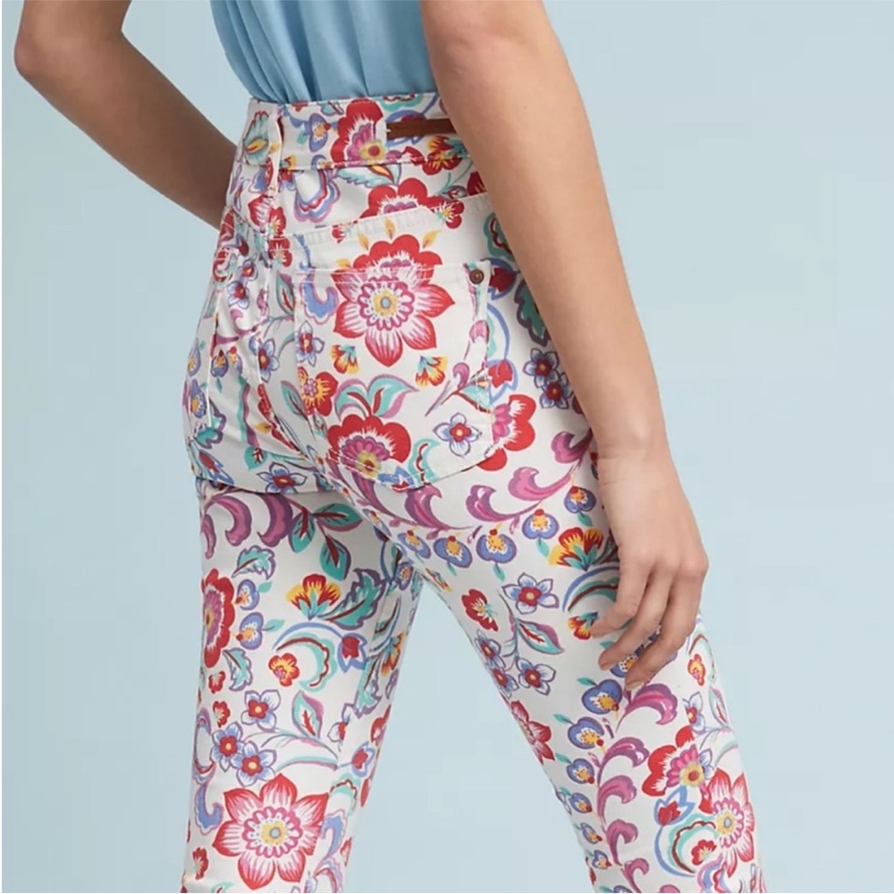 Anthropologie Pilcro Floral Mid-Rise Skinny Jeans 🌸